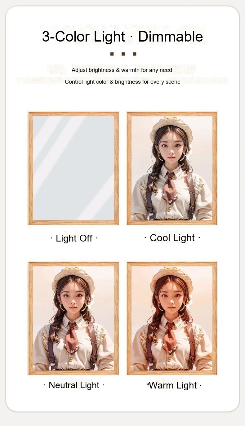 Mirror Light-Up Custom Photo Frame — Luminous Picture Frame Night Light - detail 7