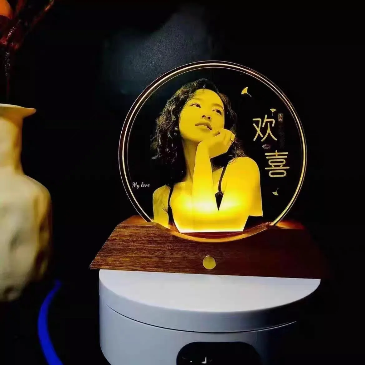 Custom 3D Laser-Carved Crystal Photo — Inner-Engraved Keepsake with Light Base - detail 11