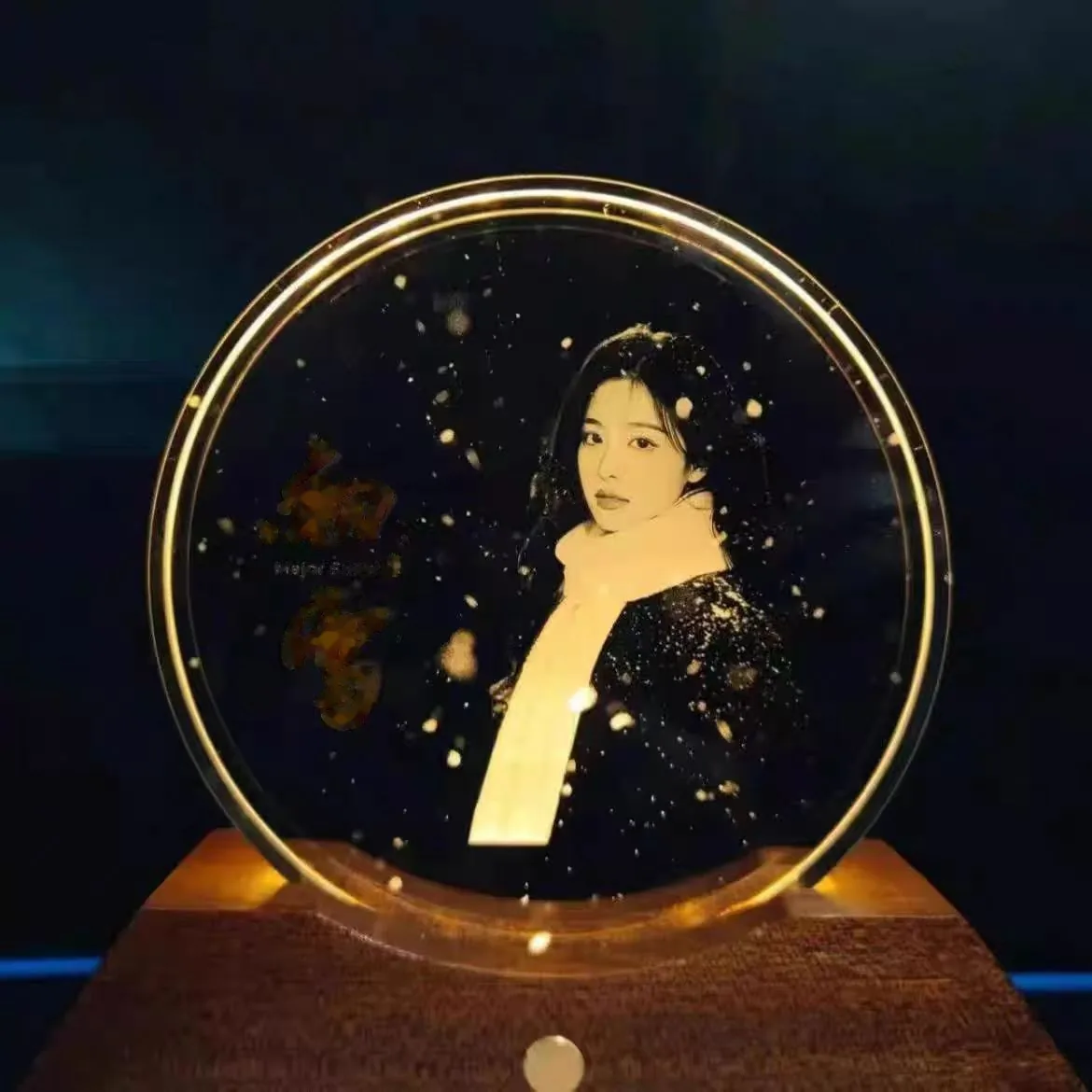 Custom 3D Laser-Carved Crystal Photo — Inner-Engraved Keepsake with Light Base - detail 12