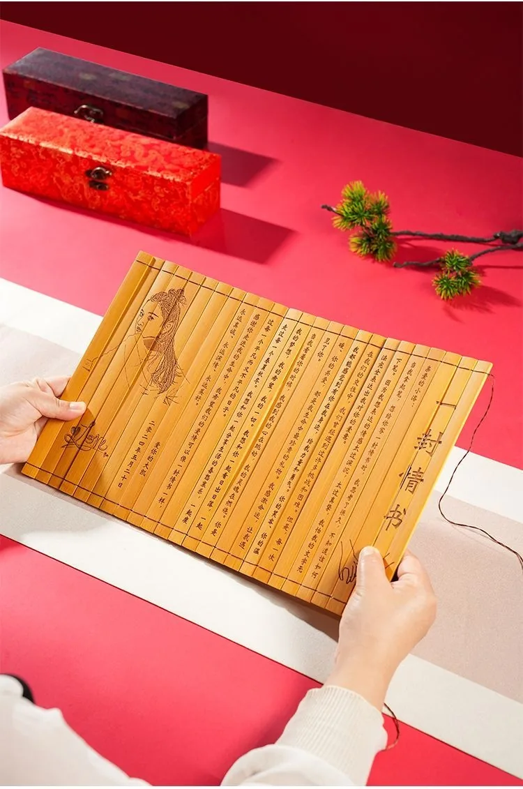 Custom Bamboo-Slip Love Letter — Engraved Scroll for Anniversary / Proposal - detail 5
