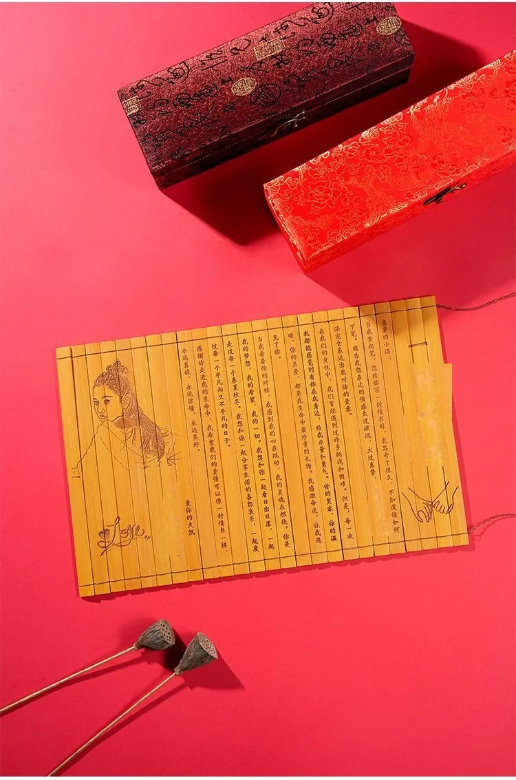 Custom Bamboo-Slip Love Letter — Engraved Scroll for Anniversary / Proposal - detail 7