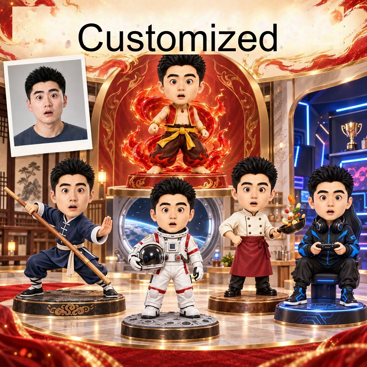 Custom Nezha Mythic Hero Figure — Personalized Photo Collectible - Image 6