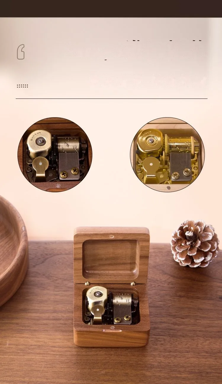 Custom Wooden Music Box — Photo Music Box (Personalized Birthday / Valentine's) - detail 7