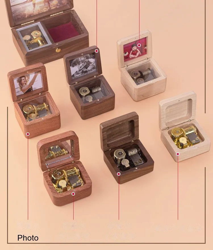 Custom Wooden Music Box — Photo Music Box (Personalized Birthday / Valentine's) - detail 9