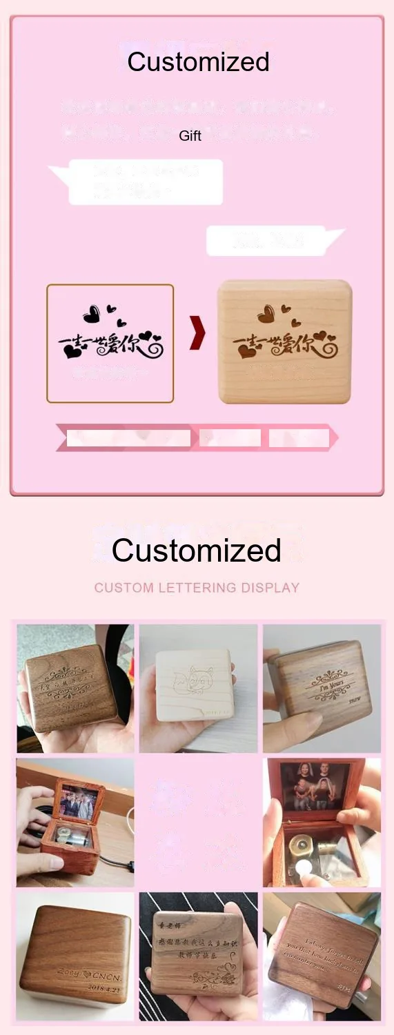 Custom Wooden Music Box — Photo Music Box (Personalized Birthday / Valentine's) - detail 14