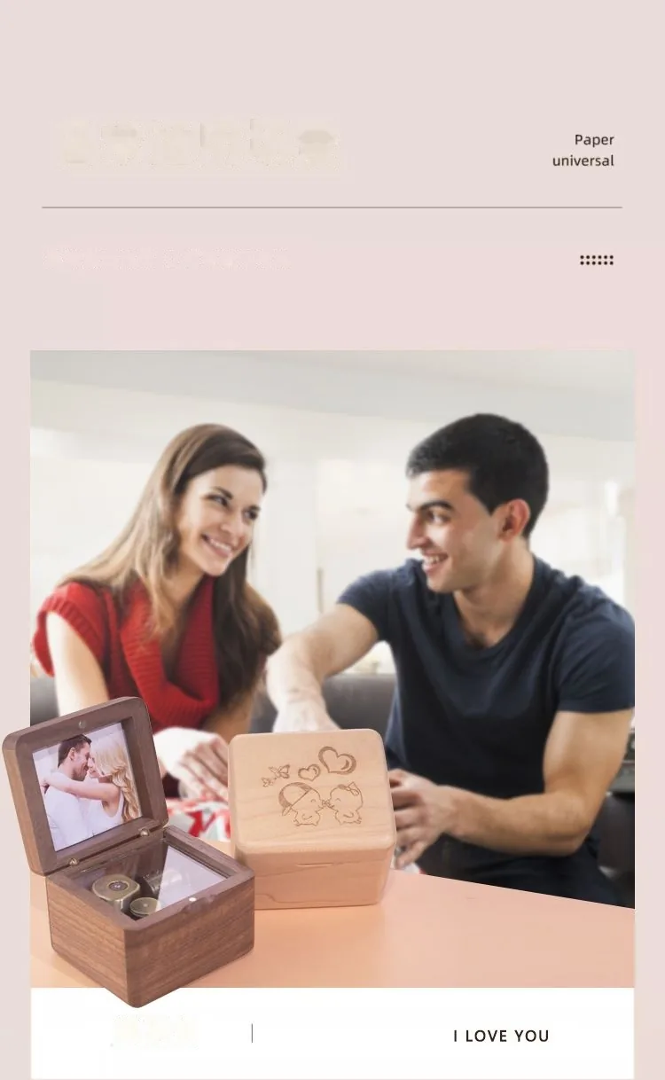 Custom Wooden Music Box — Photo Music Box (Personalized Birthday / Valentine's) - detail 19