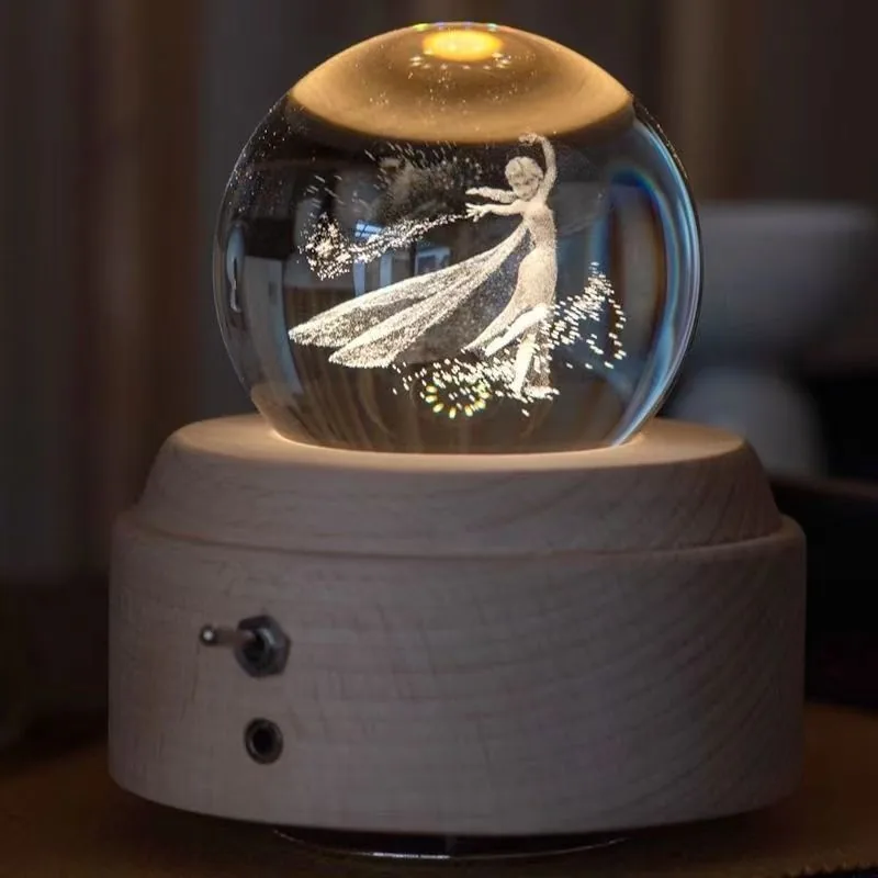 Custom Glowing Crystal Ball Music Box — Photo Snow Globe Keepsake - Image 8