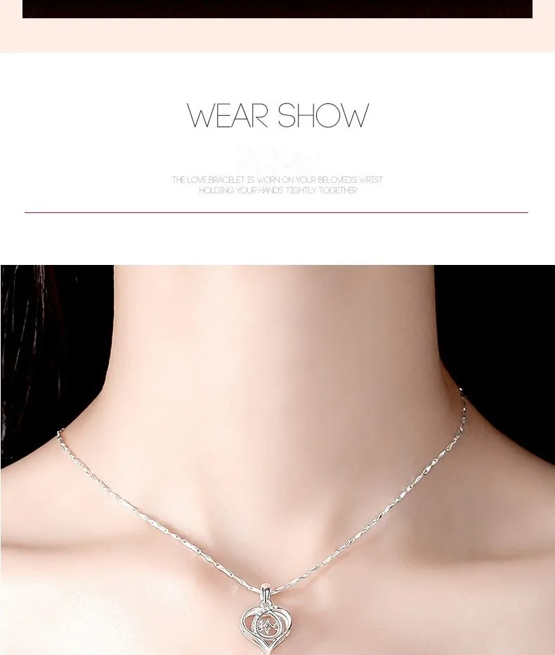 Custom Engraved Heart Necklace — 999 Silver Collarbone Chain (2026 New) - detail 14