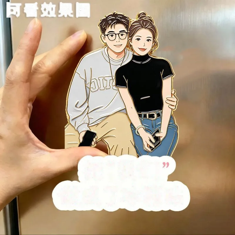 Custom Anime Character Fridge Magnet — Personalized Photo Magnet (Gold-Stamped) - detail 2
