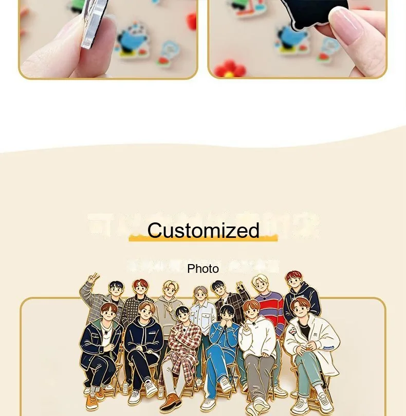 Custom Anime Character Fridge Magnet — Personalized Photo Magnet (Gold-Stamped) - detail 8