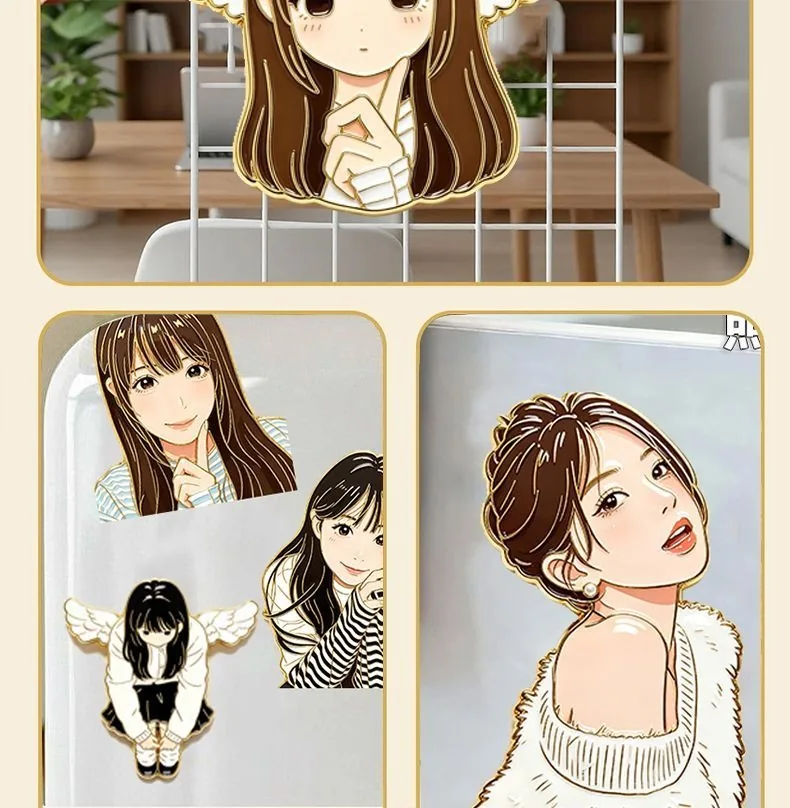 Custom Anime Character Fridge Magnet — Personalized Photo Magnet (Gold-Stamped) - detail 10