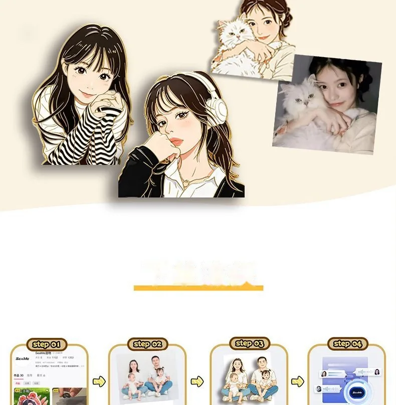 Custom Anime Character Fridge Magnet — Personalized Photo Magnet (Gold-Stamped) - detail 12