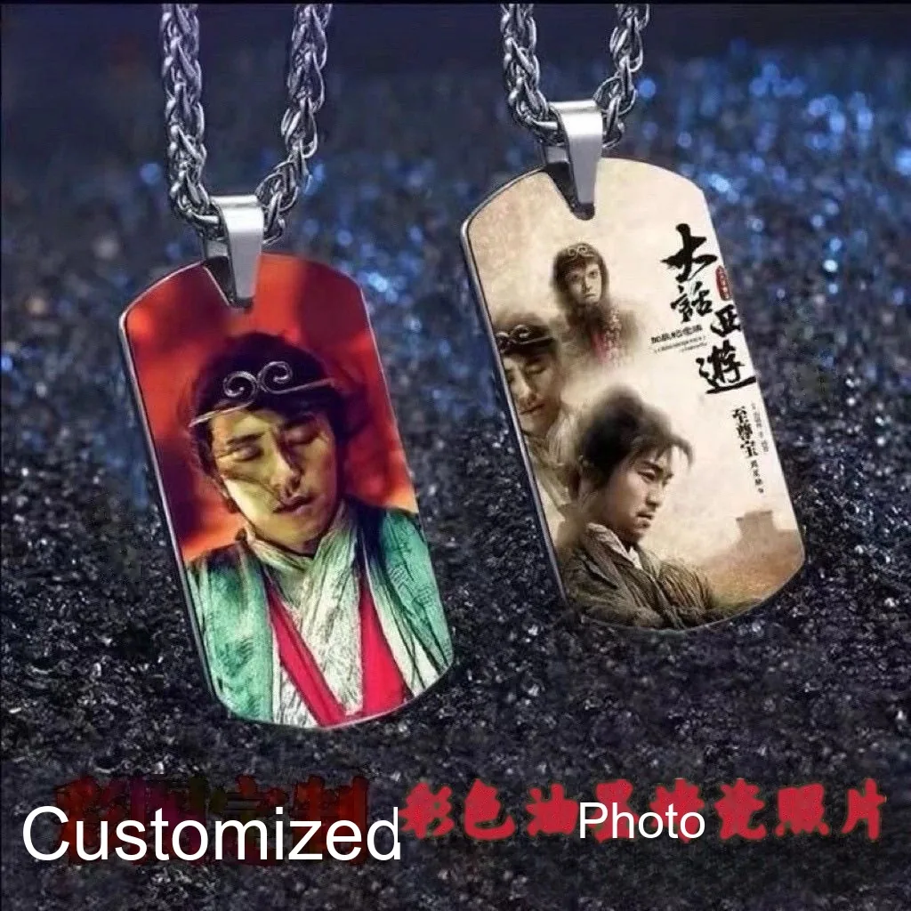 Custom Color Photo Pendant — Titanium Steel Necklace with Silver Plating - detail 1