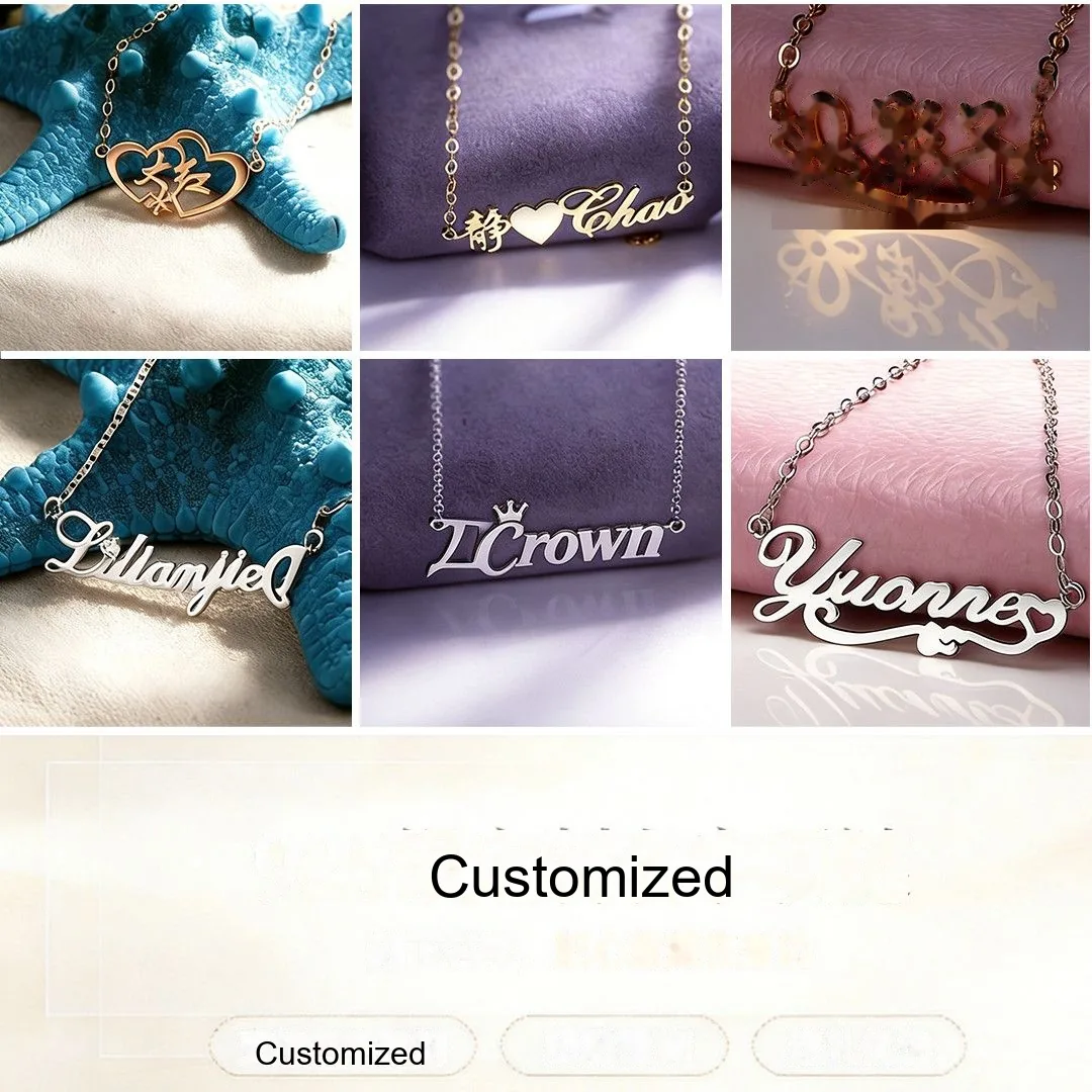 Custom Initial Pendant Necklace — Sterling Silver Letter Collarbone Chain - detail 1
