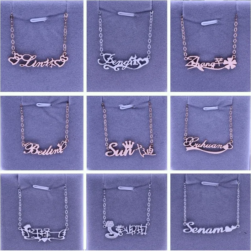 Custom Initial Pendant Necklace — Sterling Silver Letter Collarbone Chain - detail 2