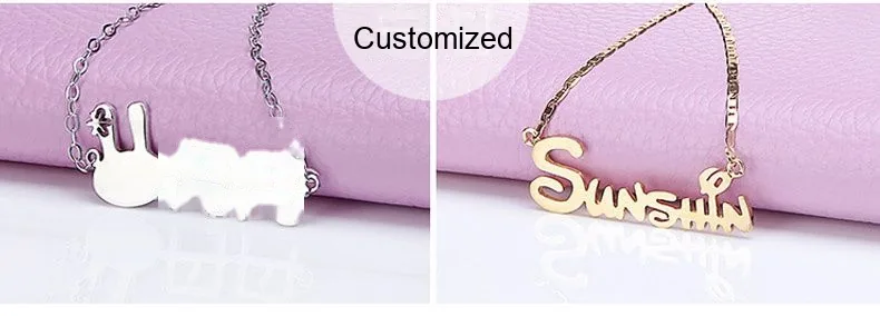 Custom Initial Pendant Necklace — Sterling Silver Letter Collarbone Chain - detail 7