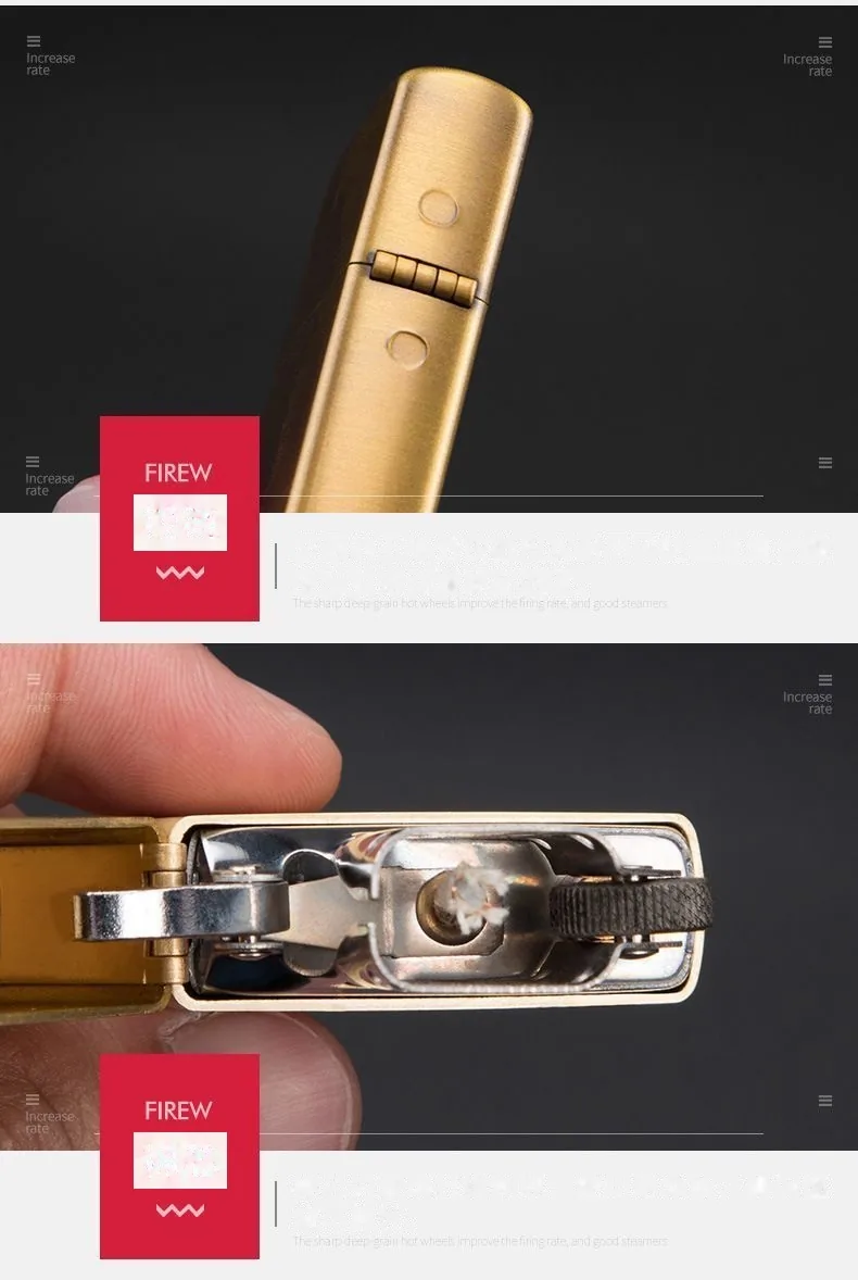 Custom Engraved Brass Lighter — Personalized Retro Gift for Him (902 Windproof) - detail 22