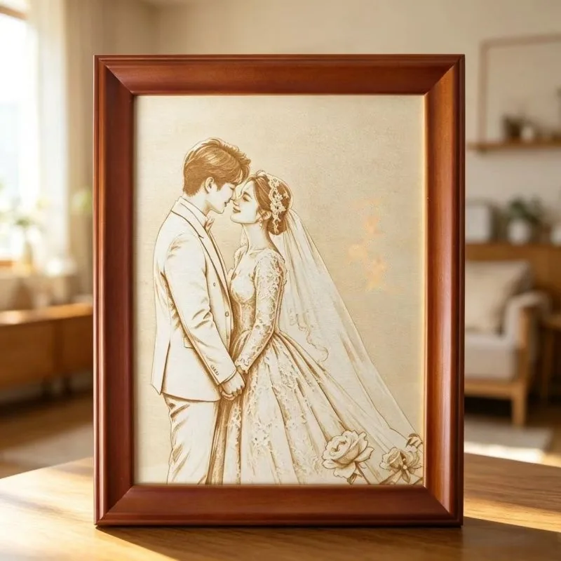 Custom Wood Micro-Carved Art — Personalized Couple / Anniversary Gift - detail 7