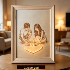 Custom Wood Micro-Carved Art — Personalized Couple / Anniversary Gift