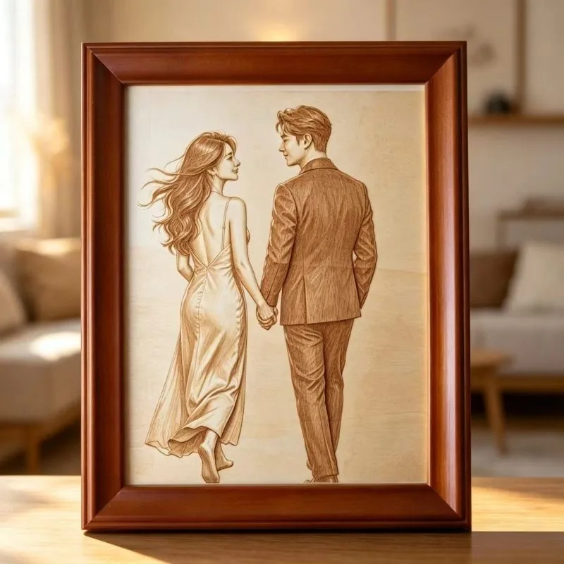 Custom Wood Micro-Carved Art — Personalized Couple / Anniversary Gift - Image 3