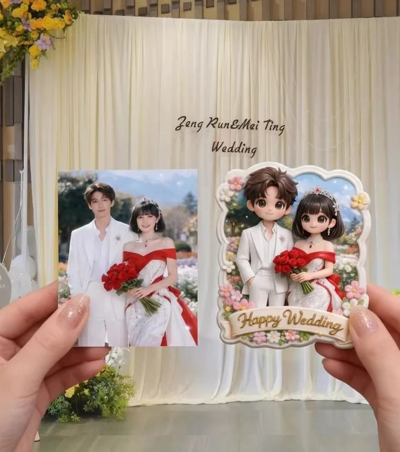 Custom 3D Relief Fridge Magnet — Photo Design Keepsake (Valentine / Wedding Favor) - detail 5