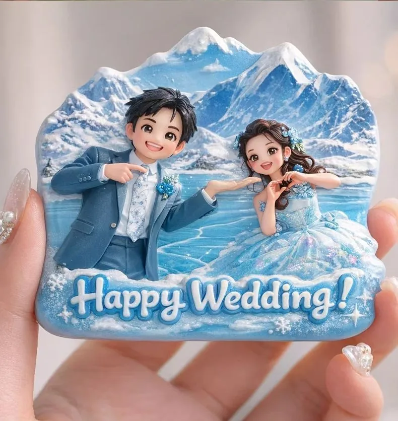 Custom 3D Relief Fridge Magnet — Photo Design Keepsake (Valentine / Wedding Favor) - detail 6