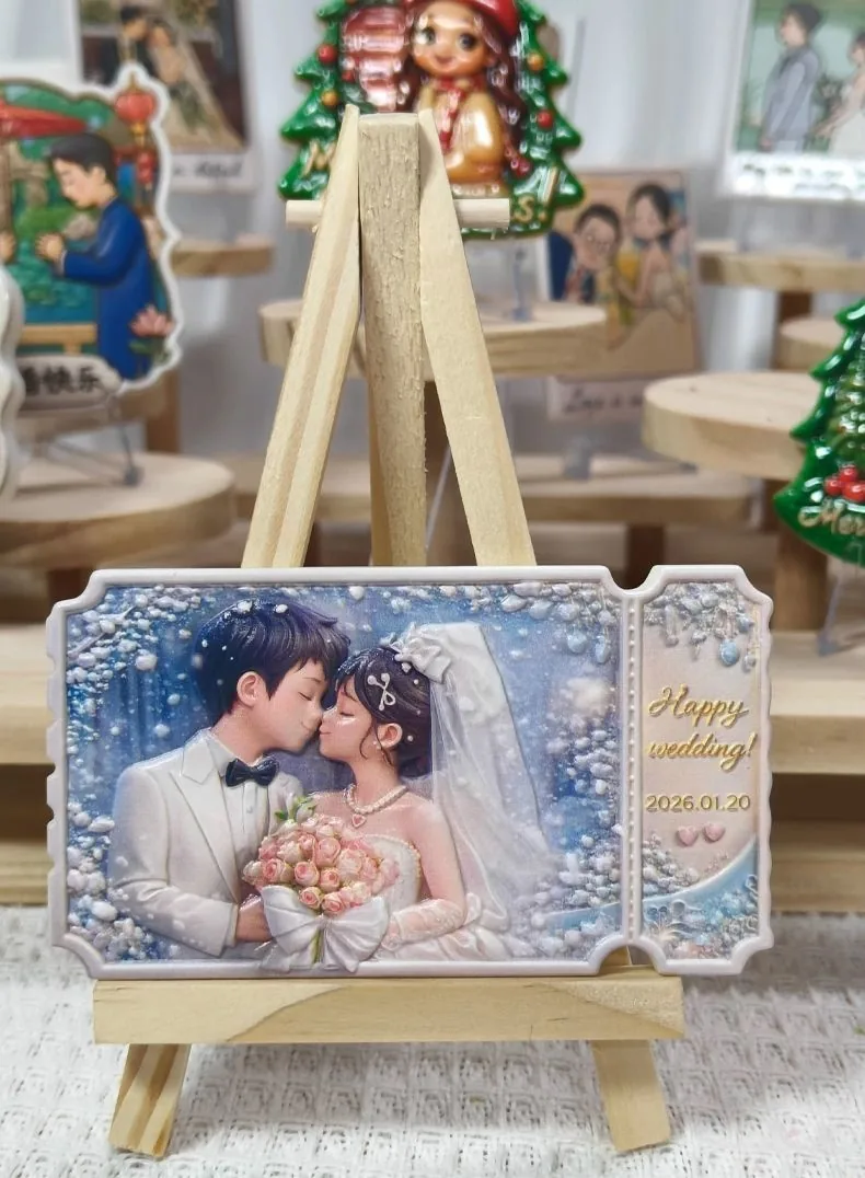Custom 3D Relief Fridge Magnet — Photo Design Keepsake (Valentine / Wedding Favor) - detail 10