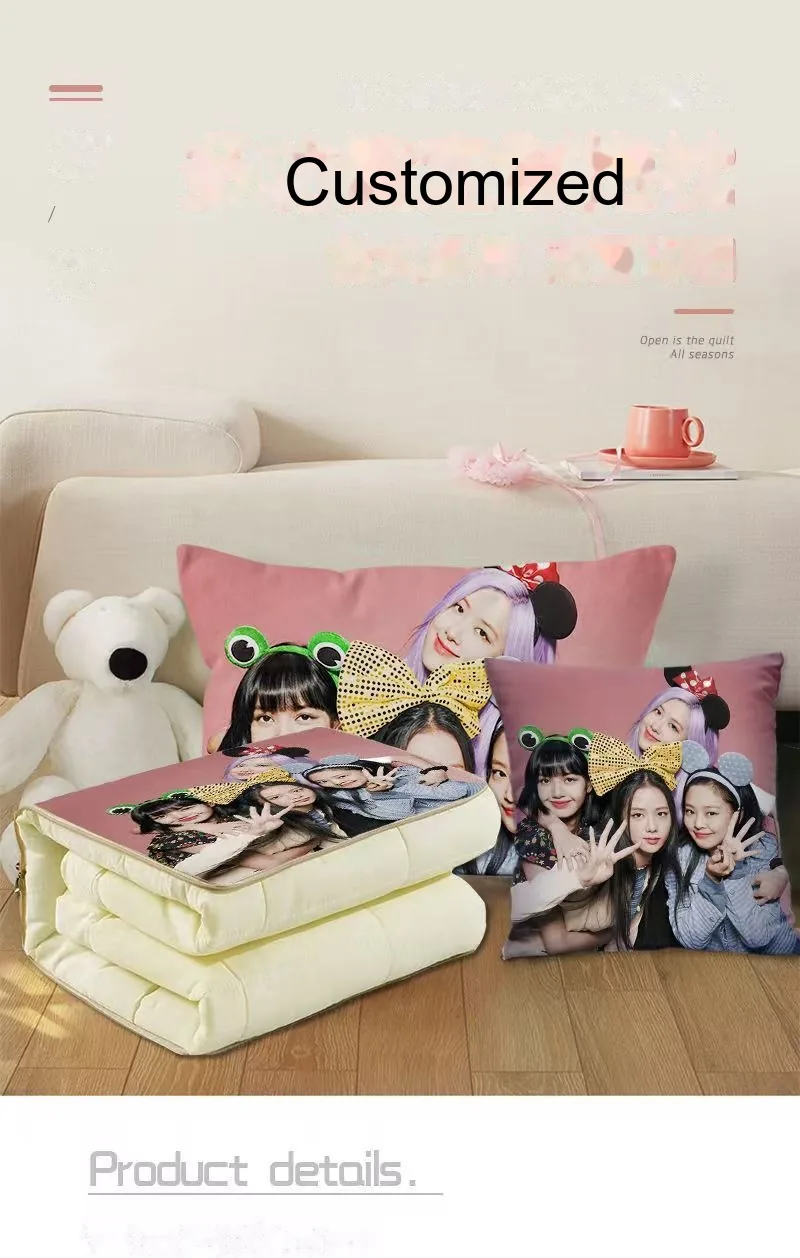 Custom Photo Pillow-Blanket — 2-in-1 Nap Quilt for Sofa / Car / Office - detail 3