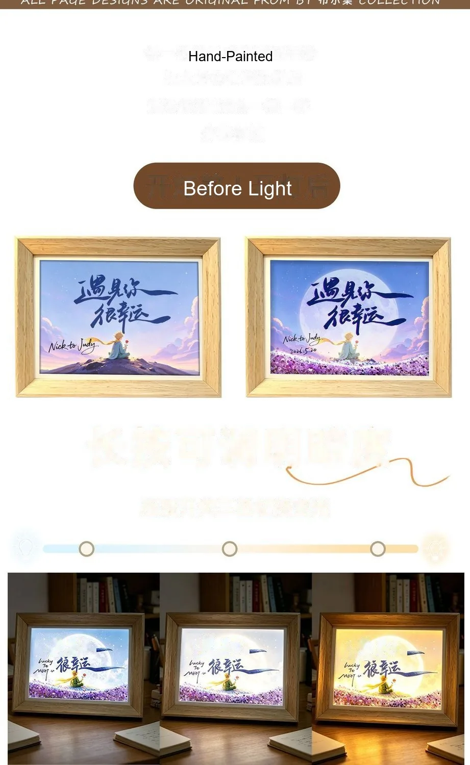 Custom Flowing-Sand Light-Up Frame — Ambient Night Light Picture Frame - detail 7