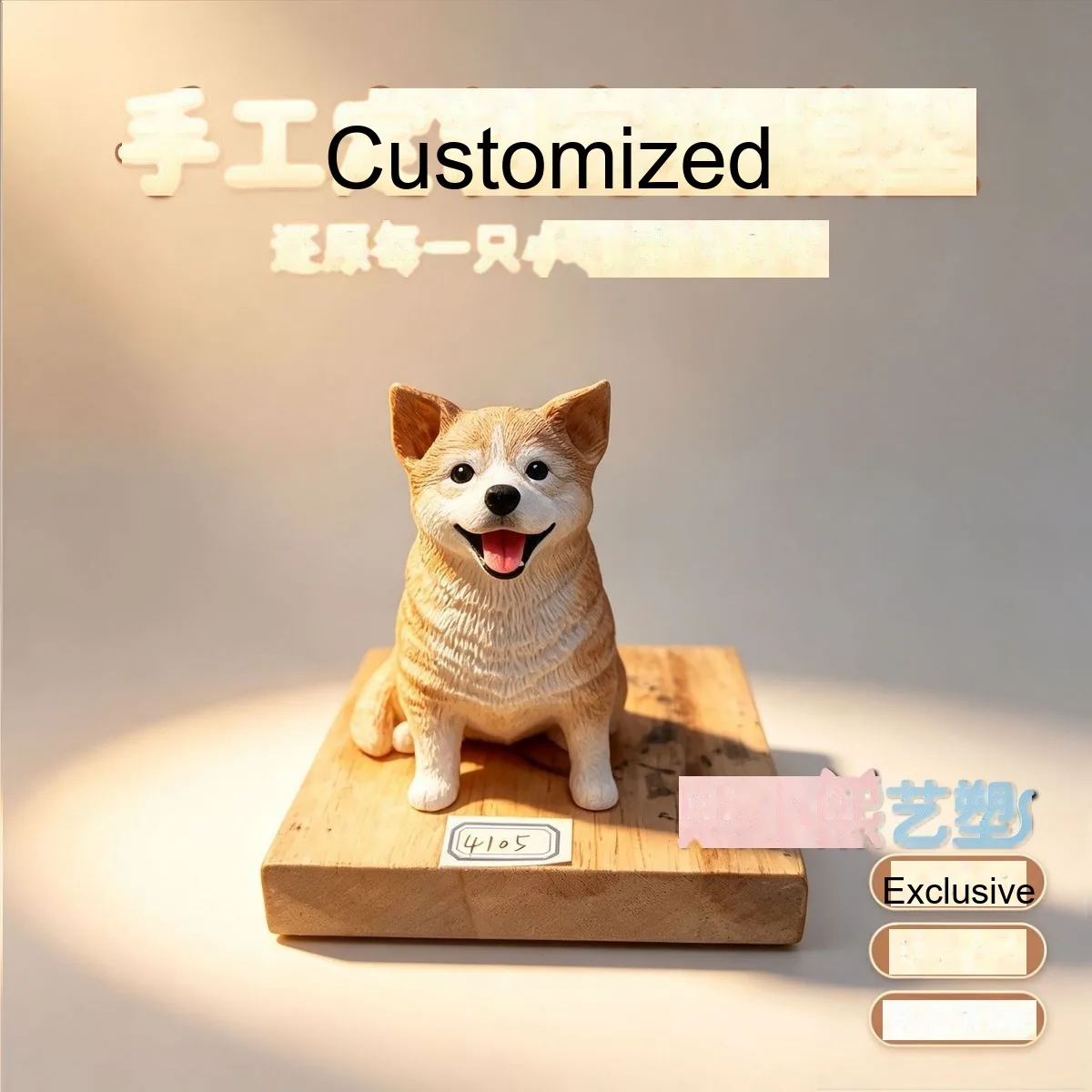 Custom 3D-Printed Pet Figure — Realistic Dog / Cat / Animal Memorial Statue - detail 4