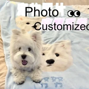 Custom Pet Memorial Blanket — Photo & Text Design Throw (Cat / Dog)