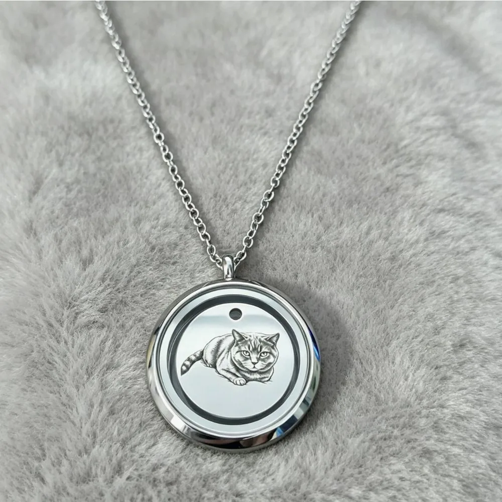 Custom Pet Memorial Locket Necklace — Laser-Engraved Photo Pendant (Opens for Keepsakes) - detail 5