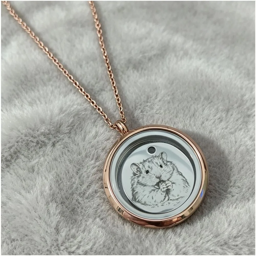 Custom Pet Memorial Locket Necklace — Laser-Engraved Photo Pendant (Opens for Keepsakes) - detail 6