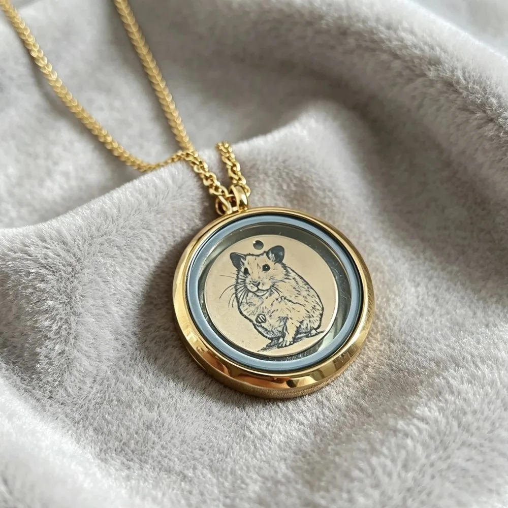Custom Pet Memorial Locket Necklace — Laser-Engraved Photo Pendant (Opens for Keepsakes) - detail 7