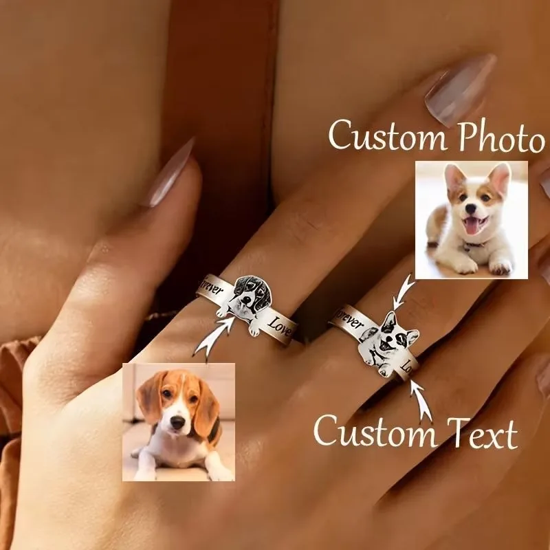 Custom Engraved Stainless Steel Ring — DIY Cut-Design Couple Band (Gold / Silver) - detail 3