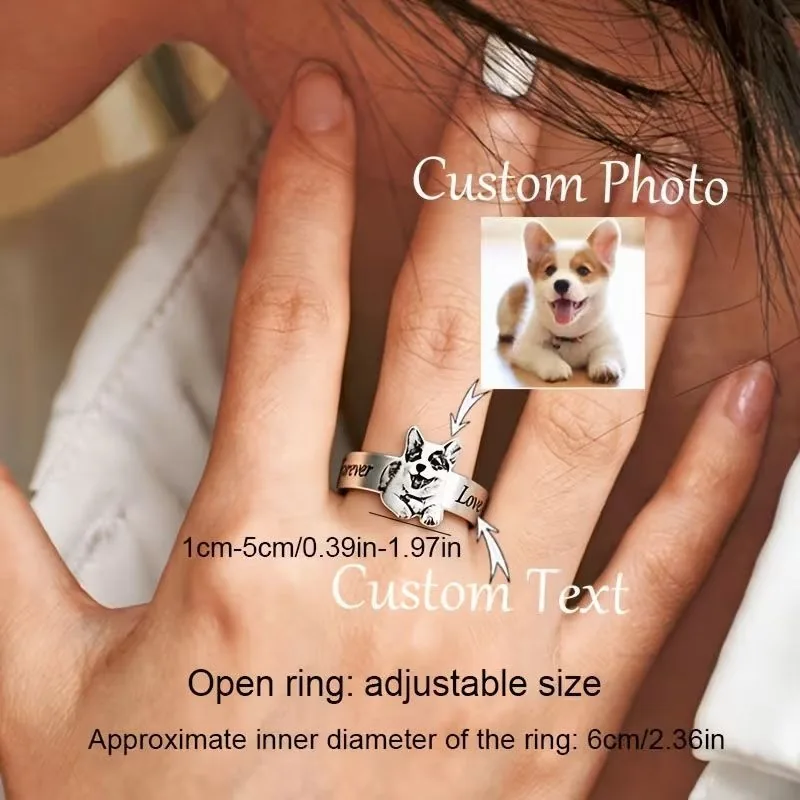 Custom Engraved Stainless Steel Ring — DIY Cut-Design Couple Band (Gold / Silver) - detail 4