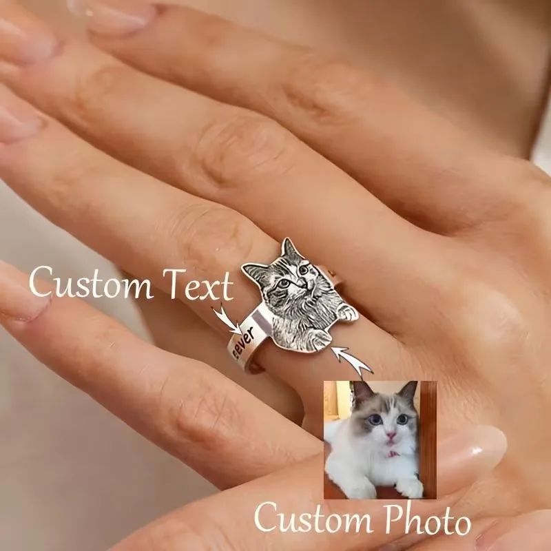 Custom Engraved Stainless Steel Ring — DIY Cut-Design Couple Band (Gold / Silver) - detail 5